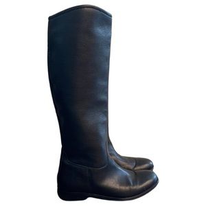 Bruno Magli Womens Black Leather Tall Riding Boots Sz 38 1/2